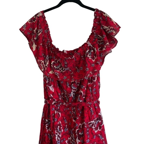 Lane Bryant Floral Off the Shoulder Ruffle Maxi Dress, Size 26/28 - Picture 6 of 8